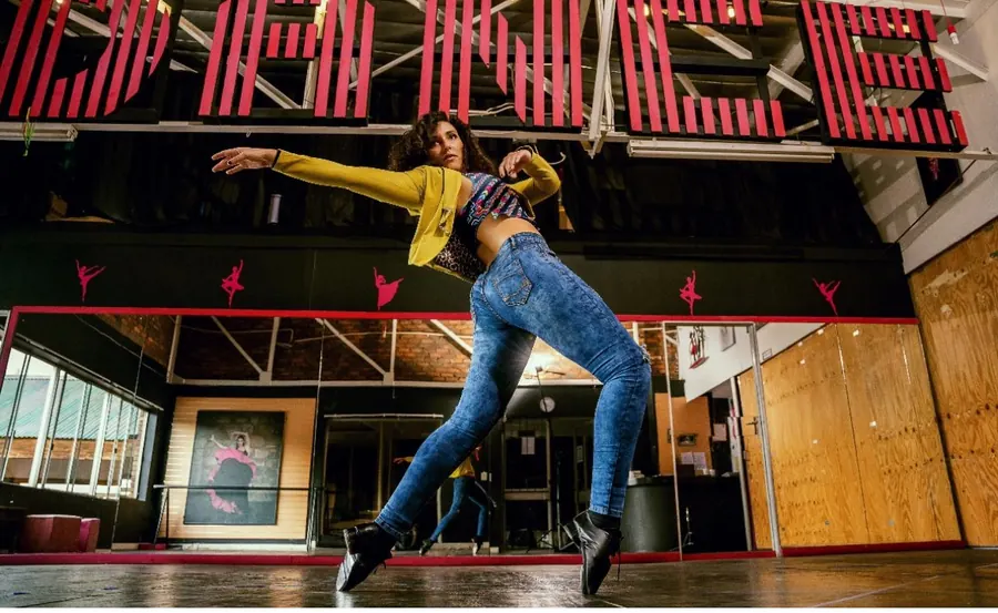 Nadia Katz dancing in a professional studio